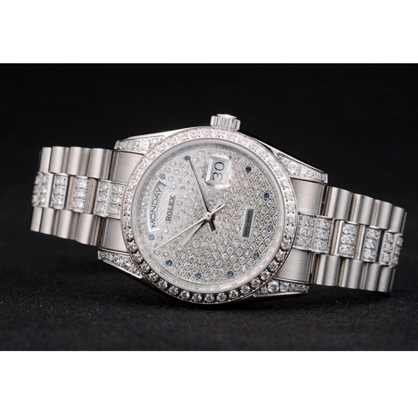 Rolex copies cheap Steel Bracelet 41986 Diamond Rolex Stainless Dial DayDate Plated Diamond Plated 0815